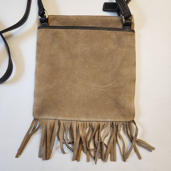 Vintage Coach Tan Suede Fringed Crossbody Bag - Picture 10 of 16